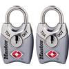 Master Lock 4689T Serratura con chiave approvata TSA, blu, confezione da 2
