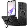PanXCase Cover per Xiaomi Redmi 13C 4G / Poco C65 / 13C 5G - Custodia Militare Supporto Anello Metallo Ruotabile 360° Magnetica Military Armor Antiurto Protezione Case (Black)