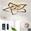 GWYAJTU Lampadario Con Ventilatore Da Soffitto Design Silenzioso Moderno Dimmerabile DC Reversibile 6 Velocità Ventilatore Da Soffitto Con Luce E Telecomando Telecomando Per Camera Da Letto Salotto-Black