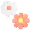 Fouvin 2 cuscini floreali per camera da letto, cuscino estetico, motivo floreale, cuscino decorativo per camera dei bambini, decorazione del divano (giallo + verde) (rosa + bianco)
