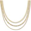 GD GOOD.designs Set da 3 pezzi in acciaio inossidabile per donna in oro - Gioielli a strati resistenti all'acqua, placcati oro 18K: serpent chain (2mm, 4mm) e catena Figaro (4mm)