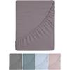 Happidea - Lenzuola Sotto Con Angoli Elastici, Caldo 100% Flanella Cotone, Invernale, Prodotto in Italia, Tinta Unita, Piazza e Mezza 120x200, Colore Naturale