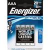 Energizer Ultimate Lithium L92 Micro AAA Battery (Blister di 4) UN3090 - SV188