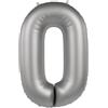 Folat 10470 Palloncini in alluminio Argento Numero 0 - Moonlight Silver - Satin Gloss - 86 cm - Lamina di Elio Palloncini Decorazioni per Feste di Compleanno Anniversario