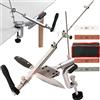 Retoo Affilacoltelli Professionale di Precisione per Coltelli da Cucina e da Cuoco - Rotazione 360° - Set Con 4 Pietre