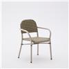 La Forma Sedia impilabile Tuccia in alluminio e rattan sintetico beige e verde