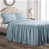 Lush Decor Copriletto con volant, poliestere, blu lago, queen size