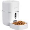 TELLUR SMART Distributore Automatico di Cibo per Gatti e Cani, Mangiatoia Alexa, WiFi, 4L, Videocamera 2K, Compatibile Alexa e Google,Rregistrazione Vocale 10s, Tempo del Cibo e Porzioni Programmabili