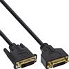 InLine 20199 Cavo DVI-D 24+1 Maschio a DVI-D 24+1 Femmina, PIN Dorati, Dual Link, 2M - Nero