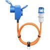 goobay Cavo adattatore CEE per caravan, 5 m, spina CEE a 90° presa CEE e presa di contatto di protezione con tappi di chiusura, cavo da campeggio, camper e caravan, 76233