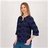 Isaac Mizrahi Live! Blusa in cotone ricamato a maniche lunghe