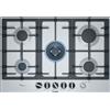 Bosch PCQ7A5M90 Serie 6 Piano Cottura 5 Fuochi a Gas 75 cm Griglie in Ghisa (1 Bruciatore Wok) colore Inox