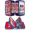 gimboo Astuccio scuola con accessori, Blu, 19 x 11,5 x 6 cm, Motivo: GRAFFITI