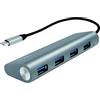 LogiLink Hub USB-C SuperSpeed, 4 porte, Alluminio