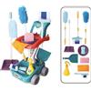 Teorema Giocattoli, Maxi Carrello Pulizie Bambini con Scopa Giocattolo e Paletta, Set Pulizie Bambini Giocattolo Completo con Accessori, Scopa Bambini Gioco, Altezza 51cm, Set Completo con Accessori