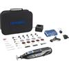 Dremel 8240 Multiutensile a batteria al litio da 12V 2Ah - Utensile rotativo con 3 complementi e 45 accessori, velocità variabile 5.000-35.000 giri/min, e tempo di ricarica rapido