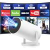 Quilted Northern Proiettore 4k Mini Proiettore Portatile, Videoproiettore con WiFi e Bluetooth 5.0, Auto Keystone & Zoom, Altoparlante Stereo, Home Theater Rotazione Di 180° Projector [App integrata]