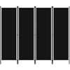 vidaXL Paravento a 4 Pannelli Divisorio Separè Pannello Byobu Pieghevole Schermo Separatore Ambienti Interni Protezione Privacy Nero 200x180 cm