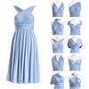 72styles Lunghezza al ginocchio Breve Infinity Abiti per Damigelle d'onore Abiti convertibili Trasformatore Multiway Twist Wrap Midi Abiti, Blu Polvere, M