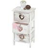Mendler Cassettiera Comodino Shabby Vintage Forli Legno di paulonia Bianco 25x29x55cm 3 cassetti