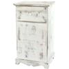 Mendler Comodino armadietto Shabby Vintage Legno paulonia cassetto sportello 29x35x63cm Bianco