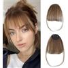 XIWCAFC Frangetta Finta Capelli Clip,Naturale Frangia Finta Capelli Veri,Extension Frontale Frangia Posticci,Parrucca Con Frangia,Clip In Frangia,Capelli Frangia,Per Capelli Estensioni, (marrone chiaro)