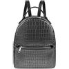 Parubi, Zaino Donna, In Vera Pelle Stampa Coccodrillo Laminato, Made in Italy, Modello Amelia, Zaino Semi-Rigido Borsa a Mano e Spalla Zainetto Leggero da Donna Ragazza Elegante, Antracite