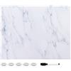 Navaris Memo Board - Lavagna Magnetica 43 x 33 cm - Lavagnetta Scrivibile Cancellabile con 1x Pennarello e 5X Calamite - Bacheca Design Marmo Bianco