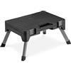 Navaris Scaletta Pieghevole Cassetta Porta Attrezzi 2in1 - Valigetta Portattrezzi Vuota e Sgabello Portatile - Scalino Camper - Scala Resistente 150kg