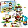 LEGO 10993 DUPLO Casa sull'Albero 3 in 1, Giochi per Bambini, Bambine dai 3 Anni in su, Attività Didattiche con 4 Figure della Famiglia, Animali Giocattolo, Mattoncini e uno Scivolo