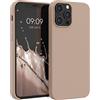 kwmobile Cover per Apple iPhone 12 Pro Max Custodia - Back Case per Smartphone in Silicone TPU - Protezione Gommata - color cappuccino