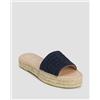 Manebi Ciabatte Da Donna Manebi Raffia Stripes Double Sole Slides Blu Scuro