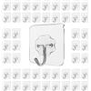 LABOTA Ganci Adesivi Cucina, 50PCS Gancio Adesivo Bagno, Appendini Adesivi Trasparenti con Ganci in Acciaio Ganci Autoadesivi per Tende per Il Bagno a Soffitto