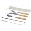 Set posate acciaio inossidabile e legno di faggio da 5 pezzi Root personalizzate o neutre
