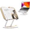 AURANOWSTORE Porta Libri Regolabile Con Pannello in Legno E Graffette Leggio Da Lettura Porta