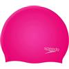 Speedo Junior Plain Moulded Silicone Swimming Cap | Dry Hair | Kids Swim, Red, One Size