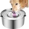 Elisabe Ciotola dell'acqua per cani senza fuoriuscite, grande capacità da 3 l, in acciaio inossidabile, ciotola per cuccioli di bevanda lenta, antigoccia