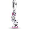 PANDORA Disney Pendente con Paperina in argento Sterling con smalto olografico rosa, viola e nero