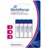MediaRange Batterie Zinco-Carbone Super Heavy Duty, AAA R03 1.5V - MRBAT141 - Conf. 4 pezzi