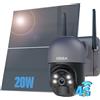 Xega 4G Telecamera Esterno Con SIM Scheda 20W Pannello Solare 20.000Mah Batteria 2K T