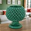 Sofia Ceramiche Di Caltagirone Vaso mezza pigna verde smeraldo in ceramica di Caltagirone - 20 cm / Verde Smeraldo