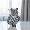 Ceramiche Sofia Stand Gufo in Ceramica di Caltagirone h 15 cm — Mono Blu - 15 cm / Linea Mono Blu