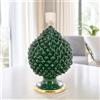 Sofia Ceramiche Di Caltagirone Pigna Siciliana Moderna Verde Antico e Oro - 30 cm / Verde e Oro