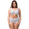 Ulla Popken Reggiseno da Donna Taglie Forti Fino a 130 G, Reggiseno di Sollievo, Imbottito e Senza Ferretto, Pizzo, Spalline Larghe, Nessun Taglio 659343, Bianco, 7E
