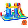 Baralir Castello gonfiabile con ventilatore, Parco acquatico, Scivolo a secco/Acqua, 343x338x202 cm, Castello gonfiabile interno/esterno, I migliori regali di vacanza/Compleanno per bambini