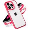 ERDARARIPRO Custodia trasparente per iPhone X/XS, [non ingiallimento] ultra sottile trasparente morbida cover posteriore a prova di caduta antiurto custodia protettiva per telefono rosa rosso