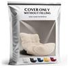 Aiire Fodera per Pouf Poltrona Design - Puffo per Sedersi XXL Moderno senza Rimpimiento - Pouffe Salotto o Camera da Letto per Adulti, Bambini o Gamer - Bean Bag Chair in Cotone Beige