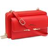 REETEE Borsa per Telefono Cellulare RFID Donna - Portafoglio Piccolo a Tracolla Grande Capacità in Pelle - Pochette Portatile Con Porta Carte e Tracolla