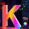 Cpeelsdo Lettere Luminoso APP Controllo, RGB Luci LED di Lettera Alfabeto con USB, Figura a Lettere Luce per Decorazione e Atmosfera, Luci Notturne Scrivania, Compleanni, Matrimoni, Vetrine - K