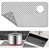 Meet You Tappetino per Lavello Cucina, Tappetino Lavandino Cucina in Silicone 72 X 38cm, Tappetini Lavello Cucina Resistente al Calore e Antiscivolo, Proteggi Lavello Cucina con Foro di Scarico